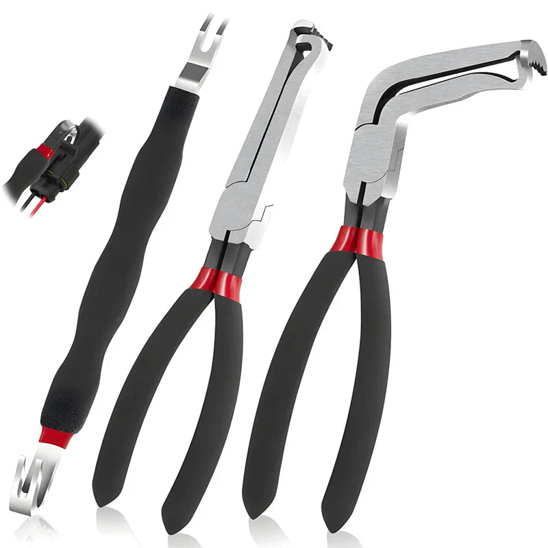 NEW 8" 60-Degree Electrical Disconnect Pliers For Automotive Connectors & Sensors - Angled Wire Plug Removal Tool